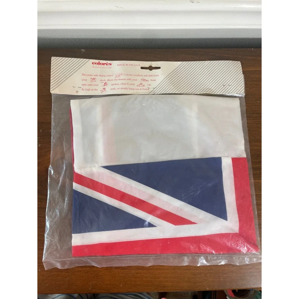 Vintage Colores International Union Jack Windsocks Set of 2 Made in USA New
